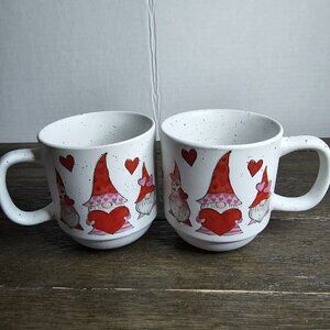 Sheffield Home Pink Hearts Valentine's Day Gnome Mugs Set Of 2 Love Cute Holiday